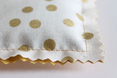 Close up of trimmed sachet.