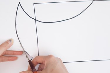 Cut out the pattern for felt elf shoes