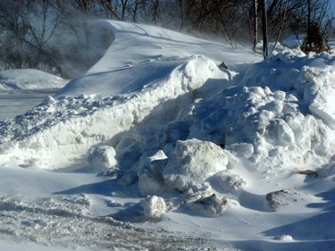 Snow drifts.