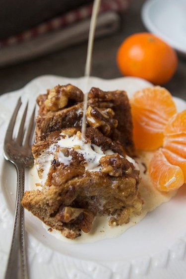 Make-ahead cinnamon roll French toast bake