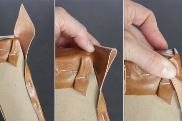 folding the top corner in and over
