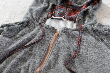 finished sweatshirt zipper