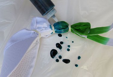 Apply dye to the second section on your hat.