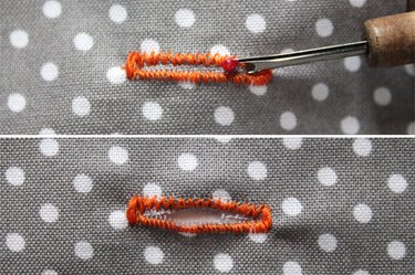open button hole with seam ripper