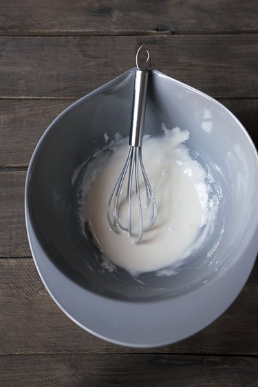 The icing should be thick enough to hold it’s shape while drying, but not so thick that it cannot be piped onto cookies. It should be about the consistency of Elmer’s Glue. If necessary, add an additional tablespoon of water or sugar to reach the desired consistency.