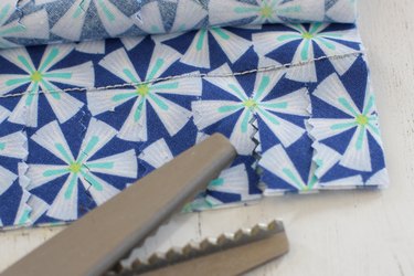 closeup of slits cut with pinking shears