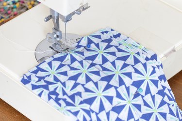 sew through all layers along line