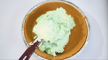 pie filling in graham cracker crust