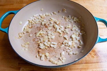 Onions browning in a pan