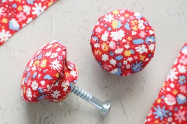 DIY decoupage Liberty print cabinet knobs