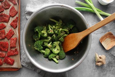 Broccoli in a large bowl