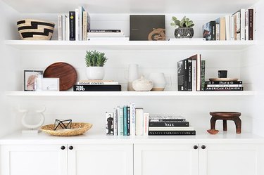 styled bookshelf