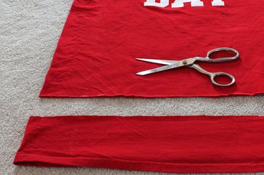 cutting off bottom of shirt