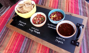 DIY chalkboard serving tray.