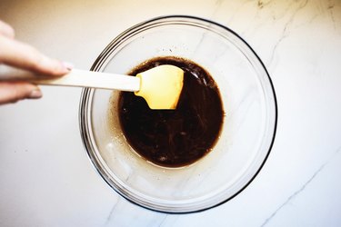 Mix the browned butter and chocolate together until smooth.