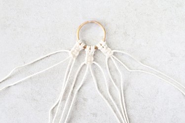 Make two more sets of square knots