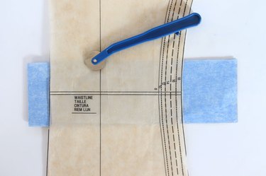 Mark the waistband placement on the muslin.