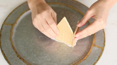 Attaching front piece to side piece with icing