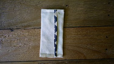DIY dog waste bag dispenser, newly sewn and inside-out