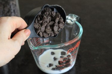 chocolate chips and milk