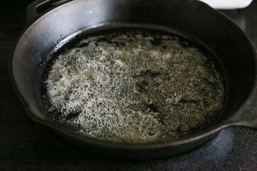 butter bubbling in skillet
