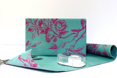 wrapping paper tape cardboard box