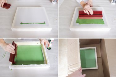 Spreading photo emulsion on screen