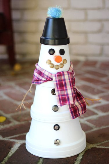 diy clay pot snowman