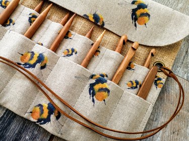 Bee Print Crochet Hook Holder