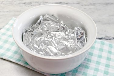 Foil in bottom of small bowl