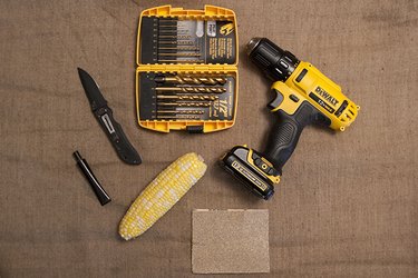 Supplies needed to make a corn cob pipe