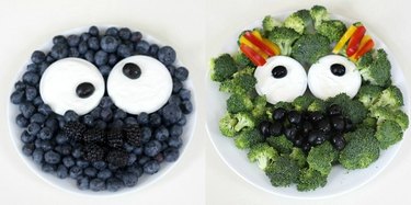 Sesame Street fruit and veggie trays