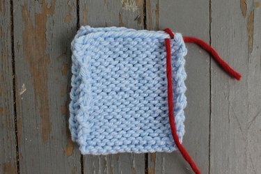 Making the first whip stitch