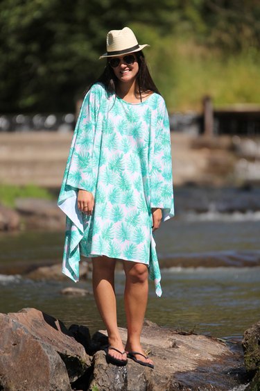 Woman wearing a summer-inspired caftan