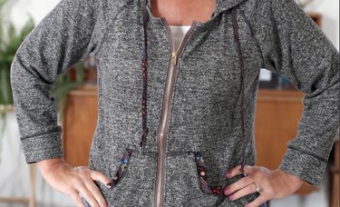 finished sweatshirt zipper