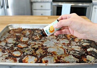 how to get burned food off baking pans naturally