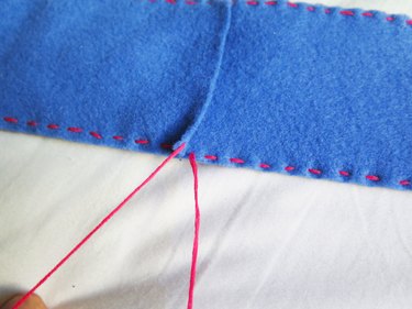 Sewing the DIY felt pencil case