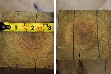 Draw two parallel lines 1-inch from the edge of the wood
