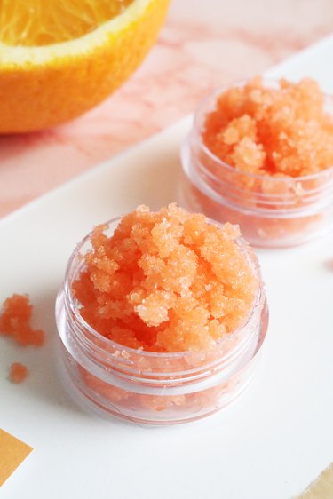 DIY orange lip scrub in a jar