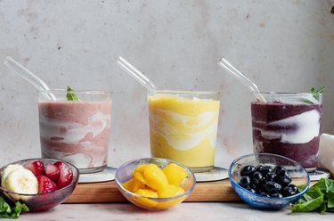 three smoothies.