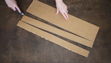 Cutting long strips of cardboard