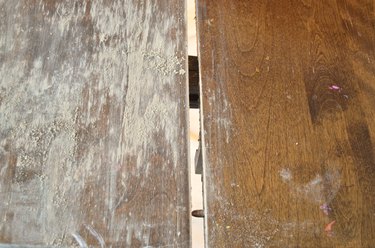 Cheap table with one piece sanded