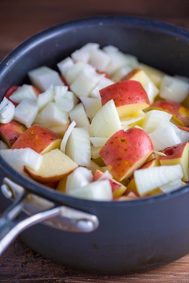 Boil onions and potatoes