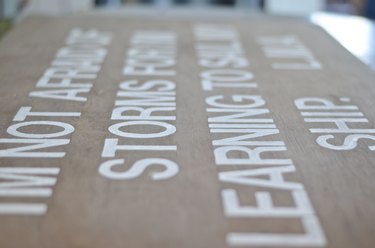 Painted stencil letters