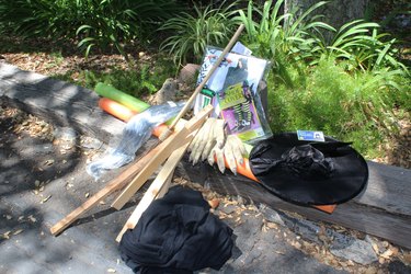 Supplies for creating the witch.