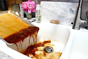 how to get burned food off baking pans naturally