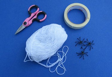 Materials needed for a DIY spider web