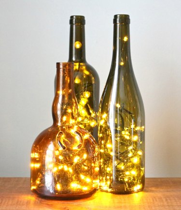 Illuminated wine bottle lights