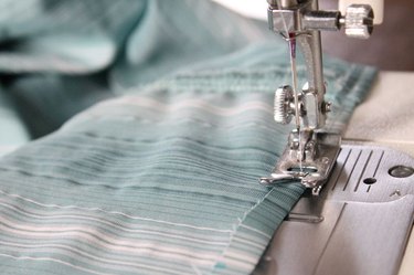 sewing along the pressed edge