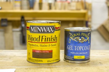 Start with stain and then add a gel topcoat.